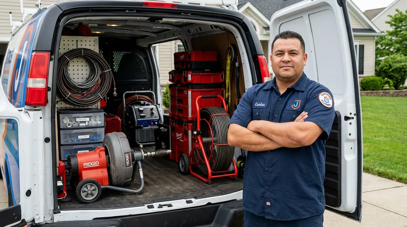 Professional drain cleaning equipment and Johns Plumbing LLC plumber in Missouri Valley
