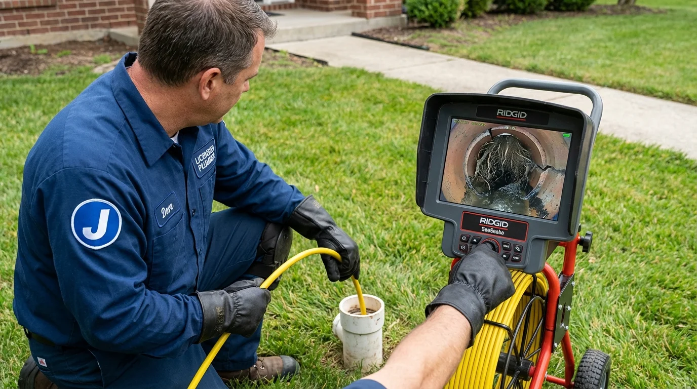 Sewer camera inspection being performed by Johns Plumbing LLC in Missouri Valley